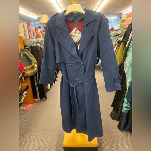 Vintage Karizma Sz. 8 Navy Spring/Fall Coat - Picture 1 of 3